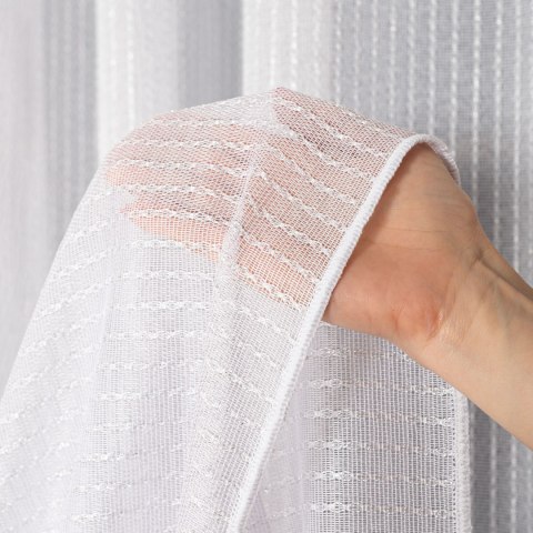 Firanka fantazyjna z ołowianką, wysokość 300cm, kolor 004 biały ze srebrną nitką 002047/OLO/004/000300/1