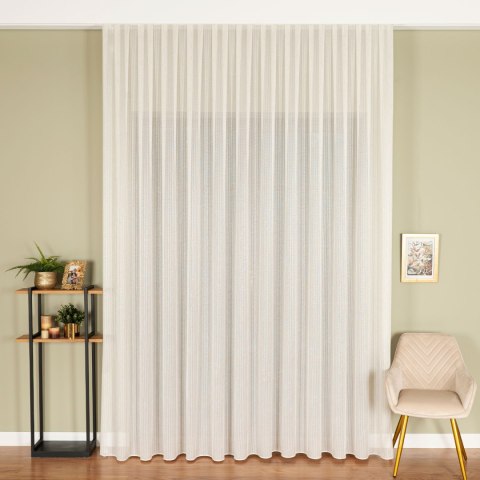 Firanka fantazyjna z ołowianką, wysokość 300cm, kolor 120 kremowy ze złotą nitką 002047/OLO/120/000300/1