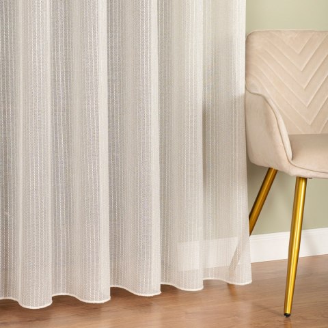 Firanka fantazyjna z ołowianką, wysokość 300cm, kolor 120 kremowy ze złotą nitką 002047/OLO/120/000300/1