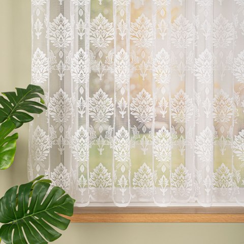 Firanka żakardowa na metry 022130 wysokość 155 cm kolor biały