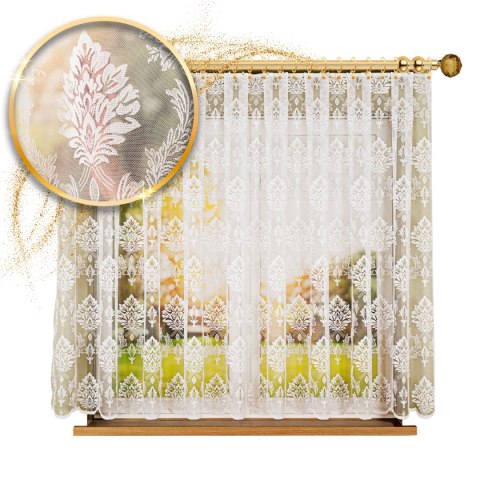 Firanka żakardowa na metry 022130 wysokość 155 cm kolor biały