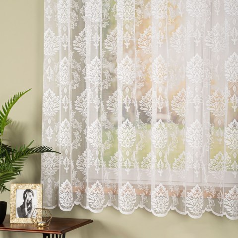 Firanka żakardowa na metry 022130 wysokość 175 cm kolor biały