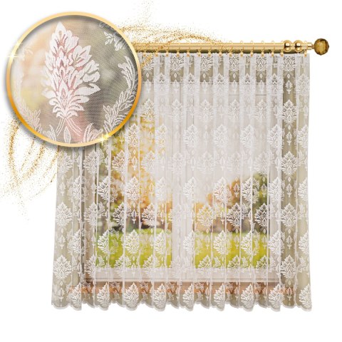 Firanka żakardowa na metry 022130 wysokość 175 cm kolor biały