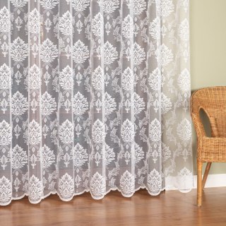 Firanka żakardowa ze wzorem po całości, wysokość 250cm, kolor 001 biały 022130/000/001/000250/1
