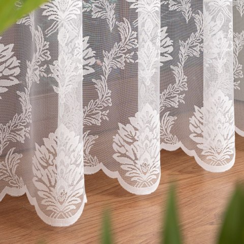 Firanka żakardowa ze wzorem po całości, wysokość 250cm, kolor 001 biały 022130/000/001/000250/1