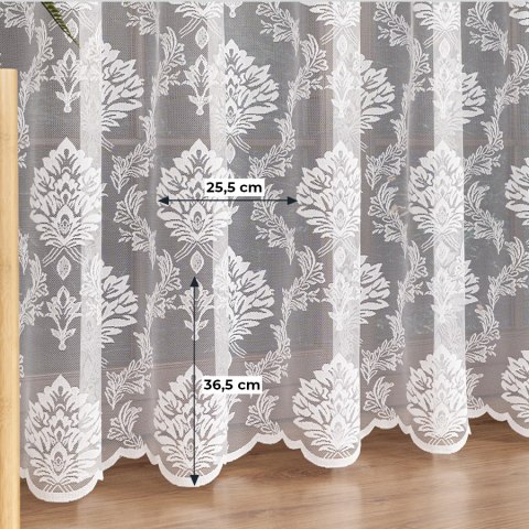 Firanka żakardowa ze wzorem po całości, wysokość 250cm, kolor 001 biały 022130/000/001/000250/1