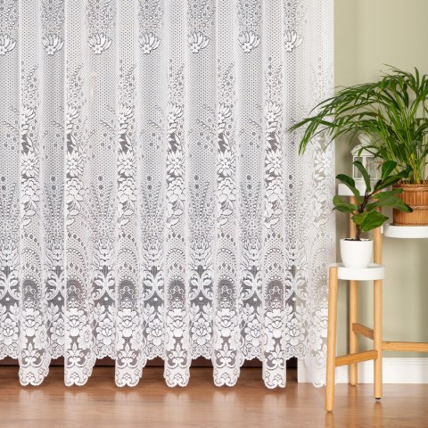 Firanka żakardowa na metry 361090 wysokość 300 cm kolor biały