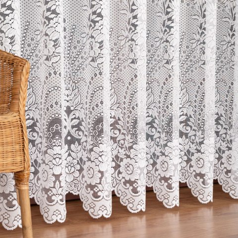 Firanka żakardowa na metry 361090 wysokość 300 cm kolor biały