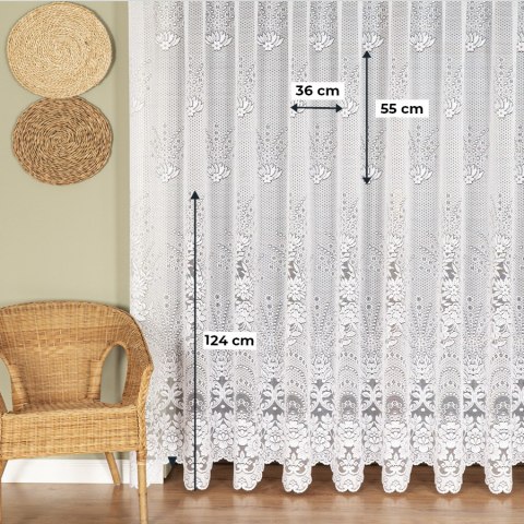 Firanka żakardowa na metry 361090 wysokość 300 cm kolor biały