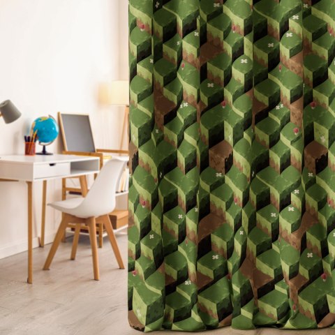 PIKSELOWY ŚWIAT Tkanina dekoracyjna typu MILAS, szerokość 165cm, kolor 002 zielony D00374/MIL/002/165000/1