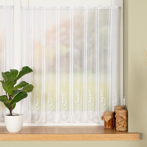 Zazdrostka żakardowa panelowa, wysokość 80cm, kolor 001 biały 023428/000/001/000080/1