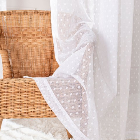 Firana gotowa na taśmie, szerokość 300c x wysokość 250cm, kolor 001 biały 424091/FGT/001/300250/1