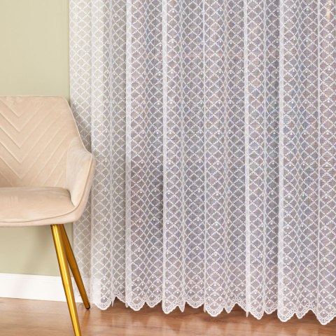 Firanka żakardowa ze wzorem po całośc, wysokość 250cm, kolor 001 biały 131010/000/001/000250/1