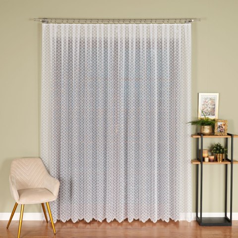 Firanka żakardowa ze wzorem po całośc, wysokość 250cm, kolor 001 biały 131010/000/001/000250/1