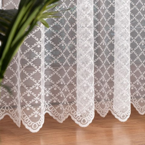 Firanka żakardowa ze wzorem po całośc, wysokość 250cm, kolor 001 biały 131010/000/001/000250/1