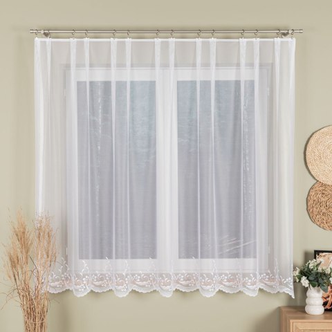 AGNIESZKA Firanka żakardowa gotowa, szerokość 300cm x wysokość 170cm, kolor 001 biały 358991/FBP/001/300170/1