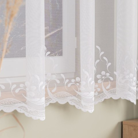 AGNIESZKA Firanka żakardowa gotowa, szerokość 300cm x wysokość 170cm, kolor 001 biały 358991/FBP/001/300170/1