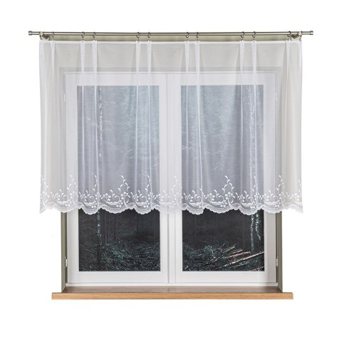 JUSTYNA Firanka żakardowa gotowa, szerokość 250cm x wysokość 110cm, kolor 001 biały 358993/FBP/001/250110/1