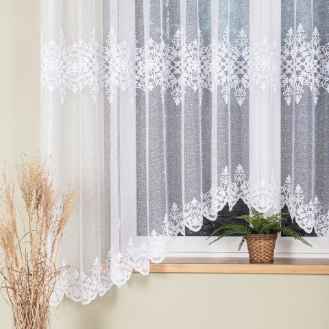 ŻANETA Firanka żakardowa odpasowana, szerokość 350 x wysokość 175cm, kolor 001 biały 181043/FOL/001/000171/1