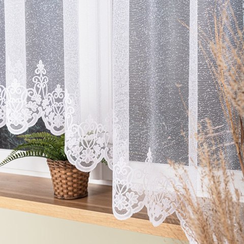 ŻANETA Firanka żakardowa odpasowana, szerokość 350 x wysokość 175cm, kolor 001 biały 181043/FOL/001/000171/1