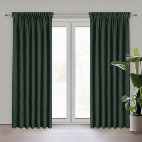 ZASŁONA GOTOWA DORA NA TAŚMIE 140 X 240 CM CIEMNOZIELONY