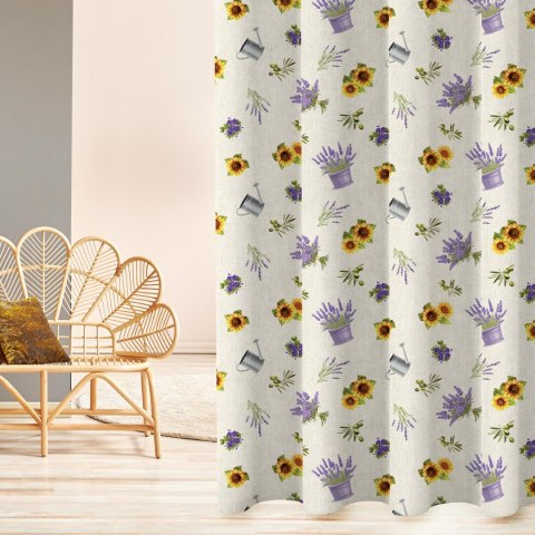 SŁONECZNIKI Z LAWENDĄ Tkanina dekoracyjna OXFORD WODOODPORNY, szerokość 135cm, kolor 009 D00329/OXW/009/135000/1