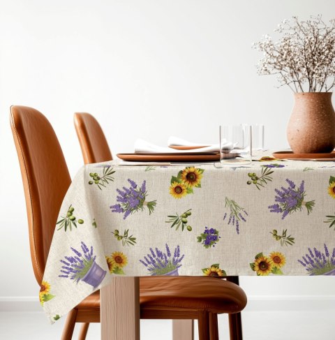 SŁONECZNIKI Z LAWENDĄ Tkanina dekoracyjna OXFORD WODOODPORNY, szerokość 135cm, kolor 009 D00329/OXW/009/135000/1