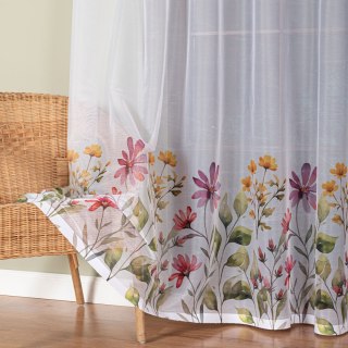 KWIATOWA ŁĄKA Firanka żakardowa 023426, wysokość 240cm, kolor 001 biały D00308/000/001/000240/1