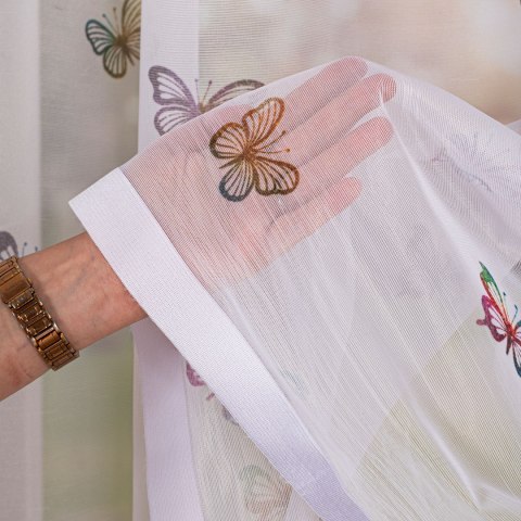 MOTYLKI Firanka żakardowa 023426, wysokość 230cm, kolor 001 biały D00310/000/001/000230/1