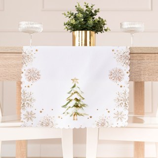 CHOINKI, ZIMOWA OPOWIEŚĆ Bieżnik NINA WODOODPORNA, 38x140cm, kolor 001 biały PBN336/KSP/C01/038140/1