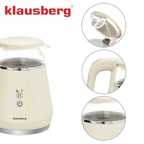 CZAJNIK ELEKTRYCZNY 1L KLAUSBERG KB-7893 LED REULACJA TEMPERATURY