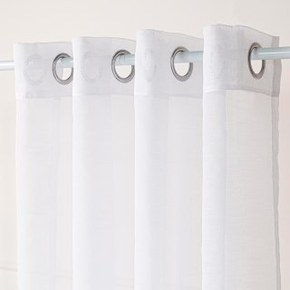 ETAMINA Firana gotowa na srebrnych przelotkach, szerokość 140 x wysokość 230cm, kolor 001 biały ETAMIN/FGP/001/140230/1