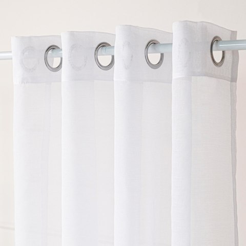 ETAMINA Firana gotowa na srebrnych przelotkach, szerokość 140 x wysokość 230cm, kolor 001 biały ETAMIN/FGP/001/140230/1