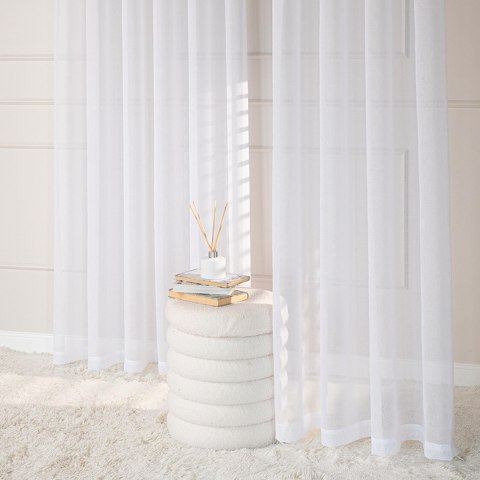 ETAMINA Firana gotowa na srebrnych przelotkach, szerokość 140 x wysokość 230cm, kolor 001 biały ETAMIN/FGP/001/140230/1