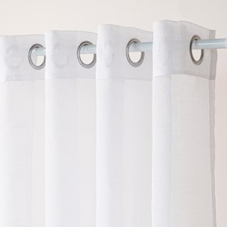 ETAMINA Firana gotowa na srebrnych przelotkach, szerokość 200 x wysokość 250cm, kolor 001 biały ETAMIN/FGP/001/200250/1