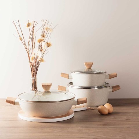 GARNEK MARMURKOWY 20cm Z POKRYWĄ BERGNER BG-34745 NATURALLY