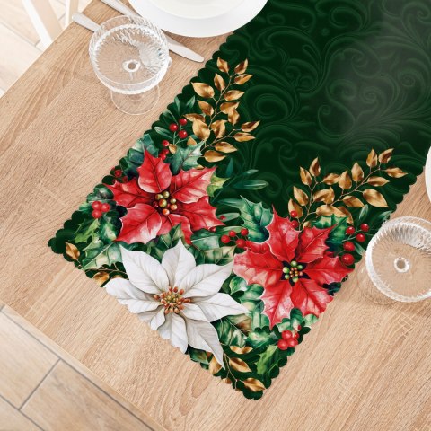 GWIAZDA BETLEJEMSKA Bieżnik NINA WODOODPORNA, 38x160cm, kolor 002 zielony PBN343/KSP/C02/038160/1