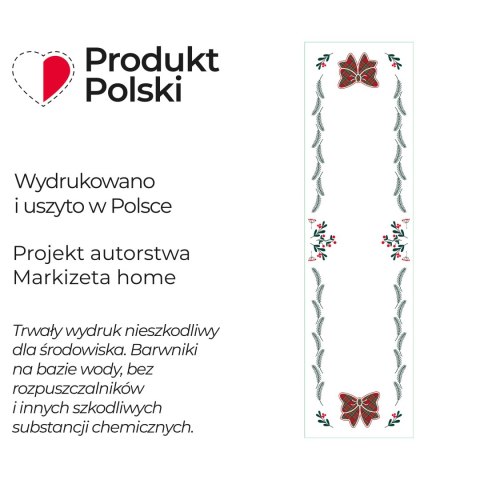 KOKARDA SZKOTI Bieżnik NINA WODOODPORNA, 38x140cm, kolor 001 biały PBN347/KSP/C01/038140/1