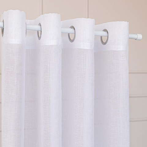 NALA Firana gotowa na przelotkach, szerokość 140cm x wysokość 240cm, kolor 001 biała 002022/ZGP/001/140240/1