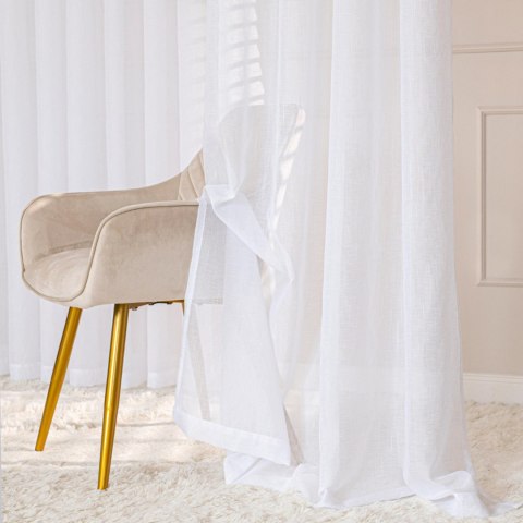 NALA Firana gotowa na przelotkach, szerokość 140cm x wysokość 260cm, kolor 001 biała 002022/ZGP/001/140260/1