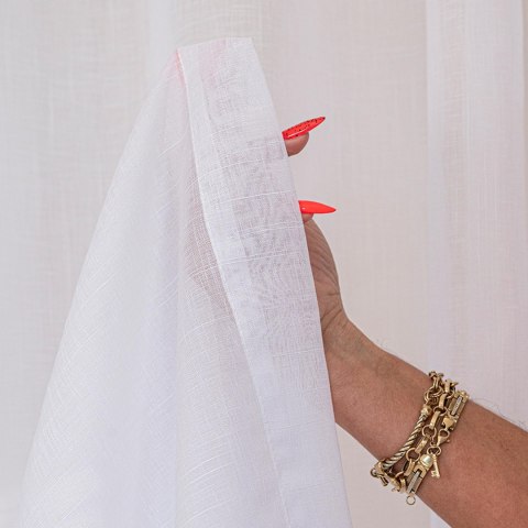 NALA Firana gotowa na przelotkach, szerokość 200cm x wysokość 250cm, kolor 001 biała 002022/ZGP/001/200250/1
