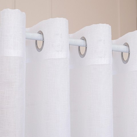 NALA Firana gotowa na przelotkach, szerokość 300cm x wysokość 250cm, kolor 001 biała 002022/ZGP/001/300250/1