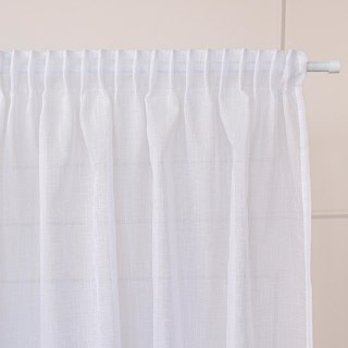 NALA Firana gotowa na taśmie, szerokość 140cm x wysokość 250cm, kolor 001 biała 002022/ZGT/001/140250/1