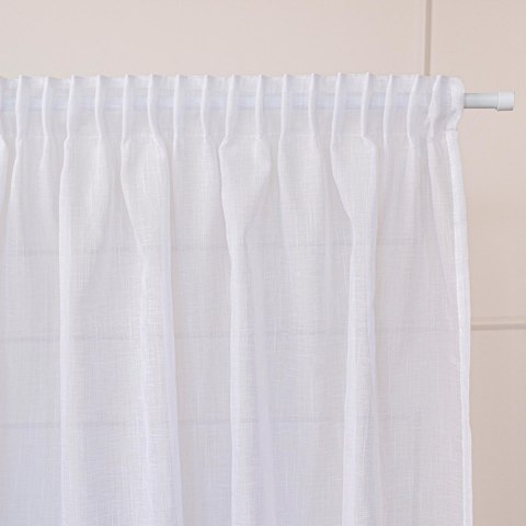 NALA Firana gotowa na taśmie, szerokość 140cm x wysokość 260cm, kolor 001 biała 002022/ZGT/001/140260/1