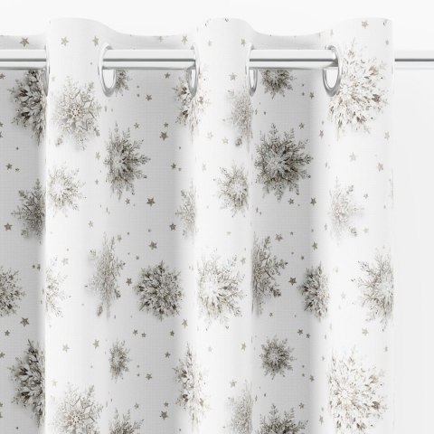 SREBRNE ŚNIEŻYNKI Tkanina dekoracyjna NINA WODOODPORNA, 160cm, kolor 005 biały DBN160/NIW/005/160000/1