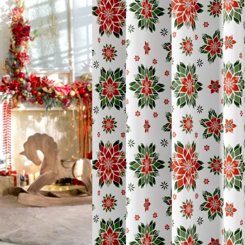 FOLK,GWIAZDA BETLEJEMSKA Tkanina dekoracyjna NINA WODOODPORNA, 160cm, kolor 001 biały DBN341/NIW/001/160000/1