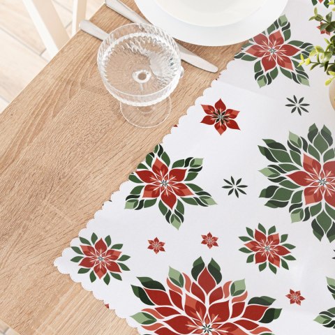 FOLK,GWIAZDA BETLEJEMSKA Tkanina dekoracyjna NINA WODOODPORNA, 160cm, kolor 001 biały DBN341/NIW/001/160000/1