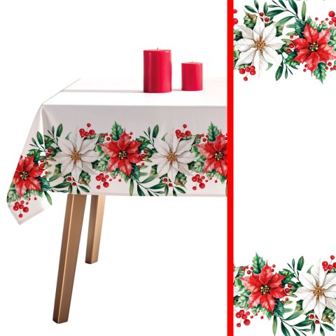 GWIAZDA BETLEJEMSKA Tkanina dekoracyjna obrusowa NINA WODOODPORNA, 160cm, kolor 001 biały DBN343/NIW/N01/160000/1