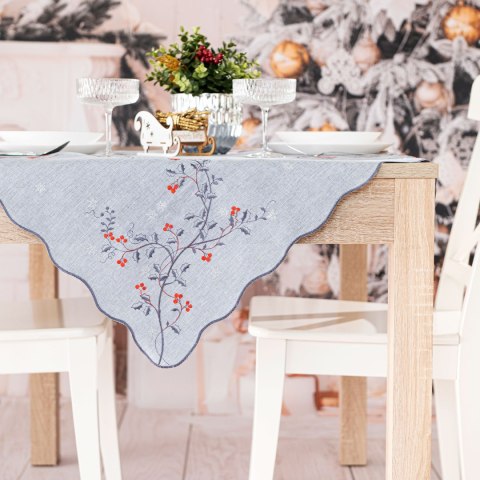 JARZĘBINOWY BLASK Serweta z haftem, szerokość 85cm x wysokość 85cm, kolor 007 szary 645310/KSP/007/085085/1