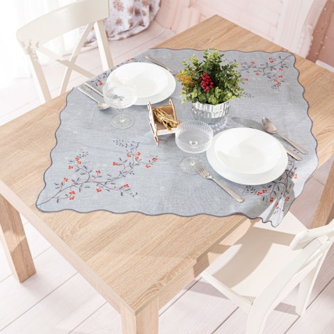 JARZĘBINOWY BLASK Serweta z haftem, szerokość 85cm x wysokość 85cm, kolor 007 szary 645310/KSP/007/085085/1